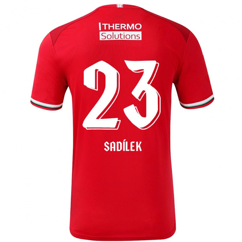 Danxen Enfant Maillot Michal Sadílek #23 Rouge Blanc Tenues Domicile 2024/25 T-Shirt