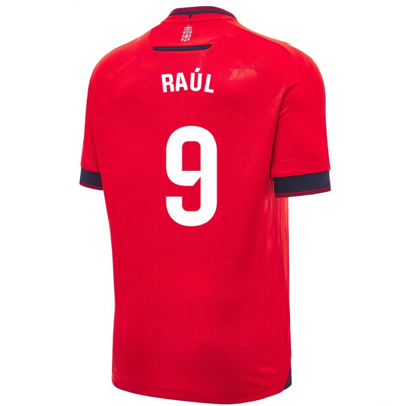 Danxen Enfant Maillot Raúl García #9 Rouge Blanc Tenues Domicile 2024/25 T-Shirt