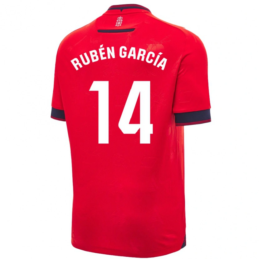Danxen Enfant Maillot Rubén García #14 Rouge Blanc Tenues Domicile 2024/25 T-Shirt