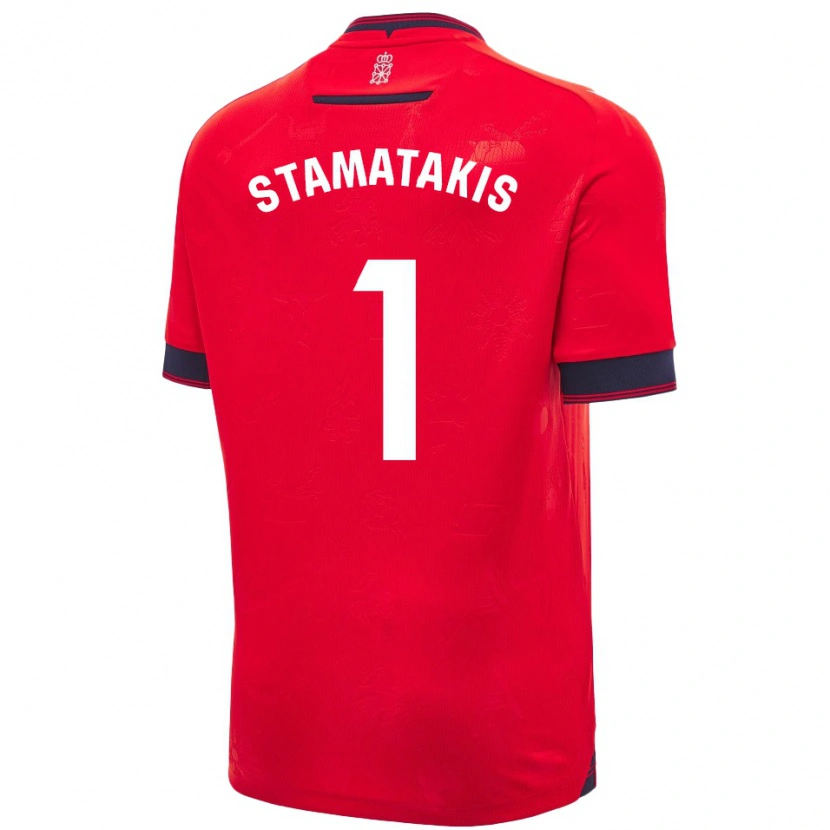 Danxen Enfant Maillot Dimitrios Stamatakis #1 Rouge Blanc Tenues Domicile 2024/25 T-Shirt