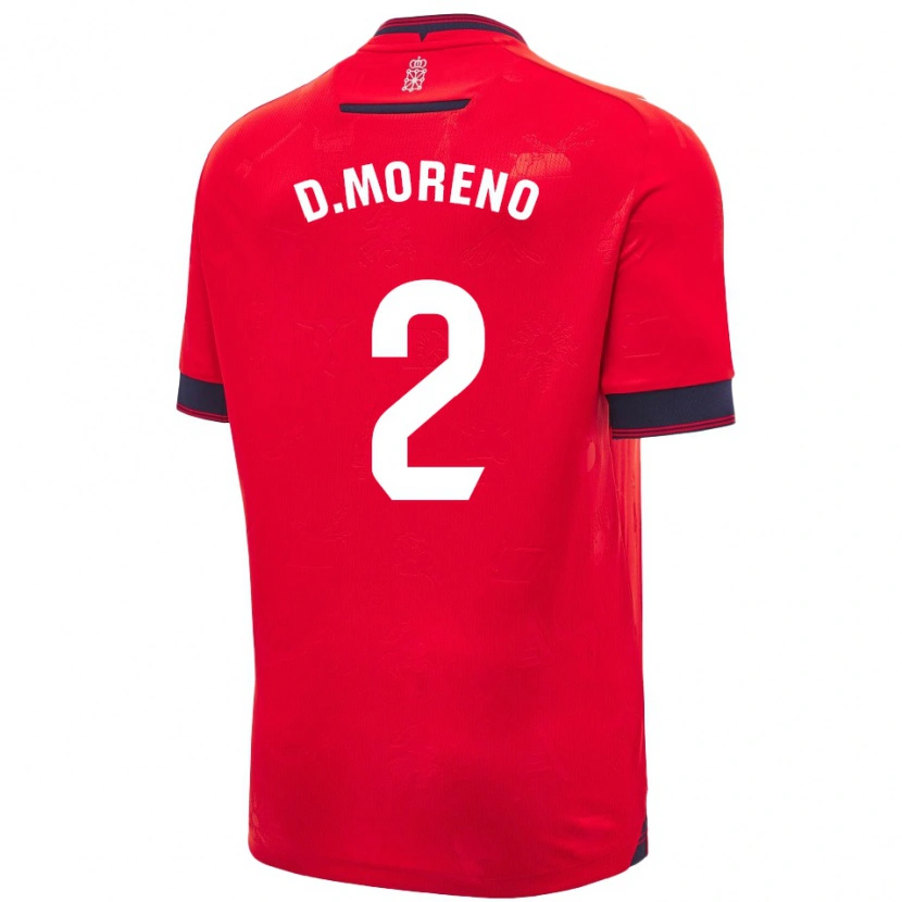 Danxen Enfant Maillot Diego Moreno #2 Rouge Blanc Tenues Domicile 2024/25 T-Shirt