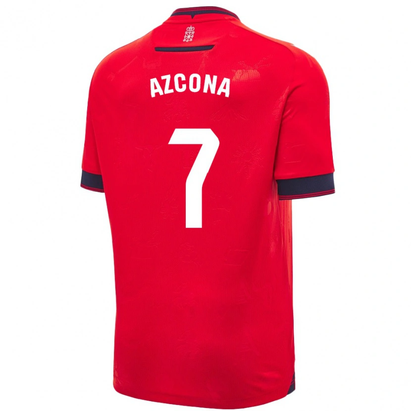 Danxen Enfant Maillot Rubén Azcona #7 Rouge Blanc Tenues Domicile 2024/25 T-Shirt