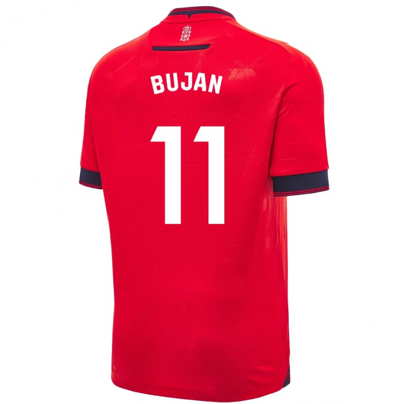 Danxen Enfant Maillot Unai Buján #11 Rouge Blanc Tenues Domicile 2024/25 T-Shirt