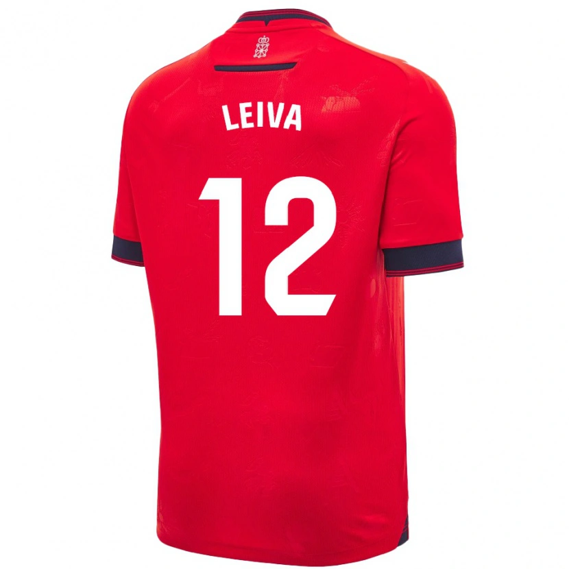 Danxen Enfant Maillot Álvaro Leiva #12 Rouge Blanc Tenues Domicile 2024/25 T-Shirt