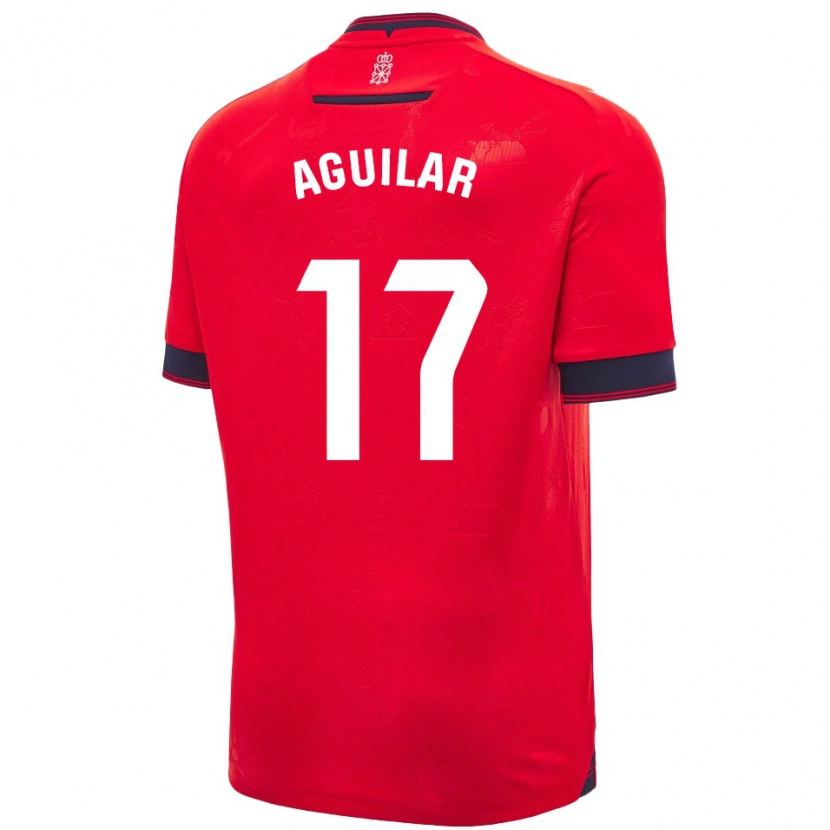 Danxen Enfant Maillot Eneko Aguilar #17 Rouge Blanc Tenues Domicile 2024/25 T-Shirt