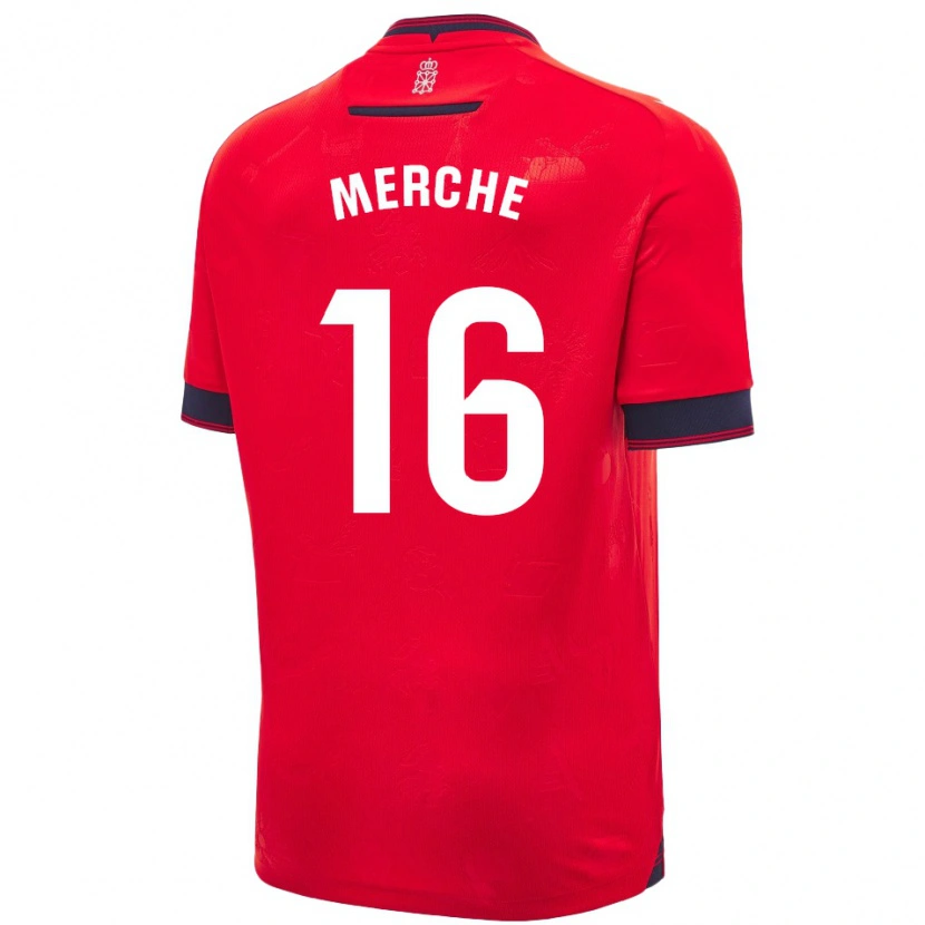 Danxen Enfant Maillot Merche Izal García #16 Rouge Blanc Tenues Domicile 2024/25 T-Shirt