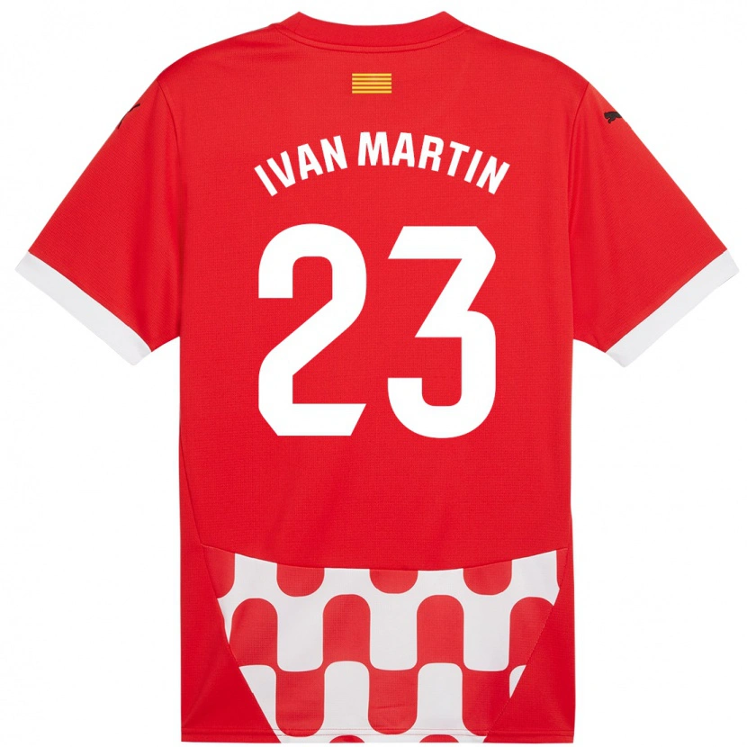 Danxen Enfant Maillot Iván Martín #23 Rouge Blanc Tenues Domicile 2024/25 T-Shirt