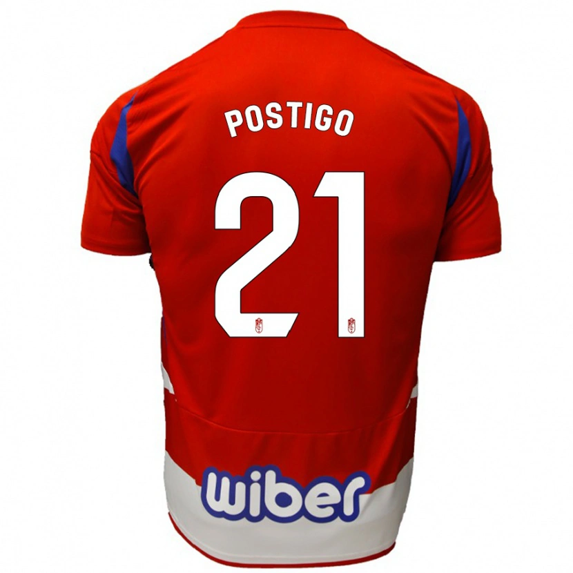 Danxen Enfant Maillot Postigo #21 Rouge Blanc Bleu Tenues Domicile 2024/25 T-Shirt