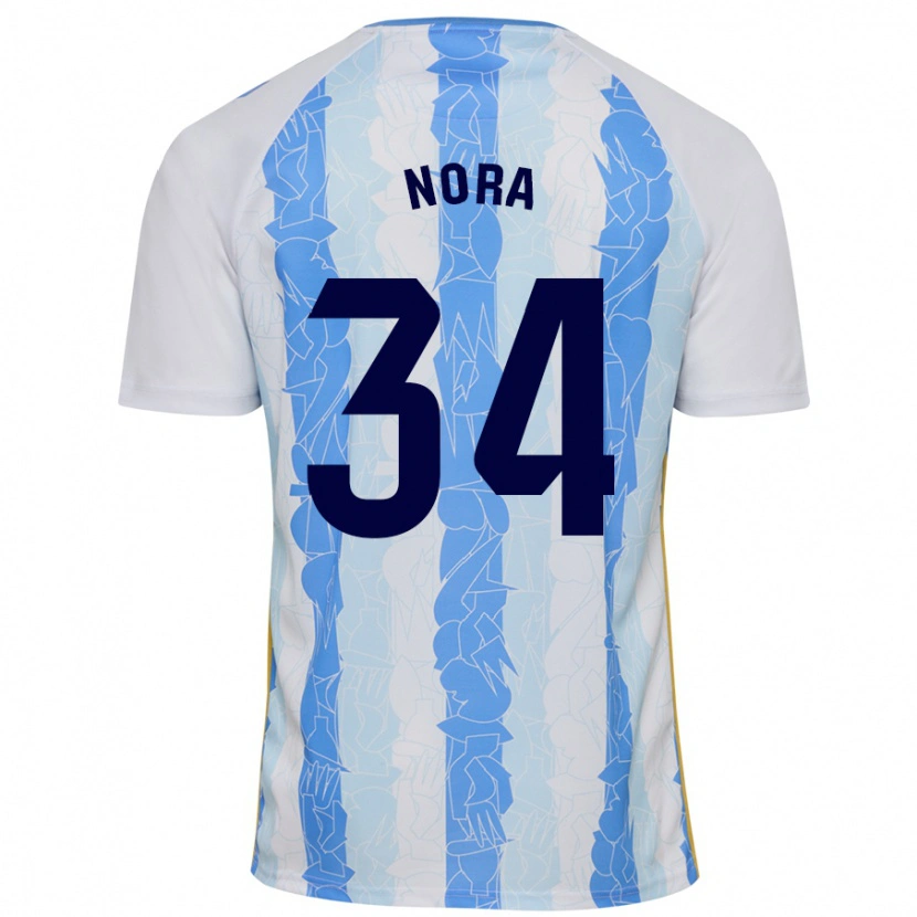 Danxen Enfant Maillot Nora #34 Blanc Bleu Tenues Domicile 2024/25 T-Shirt