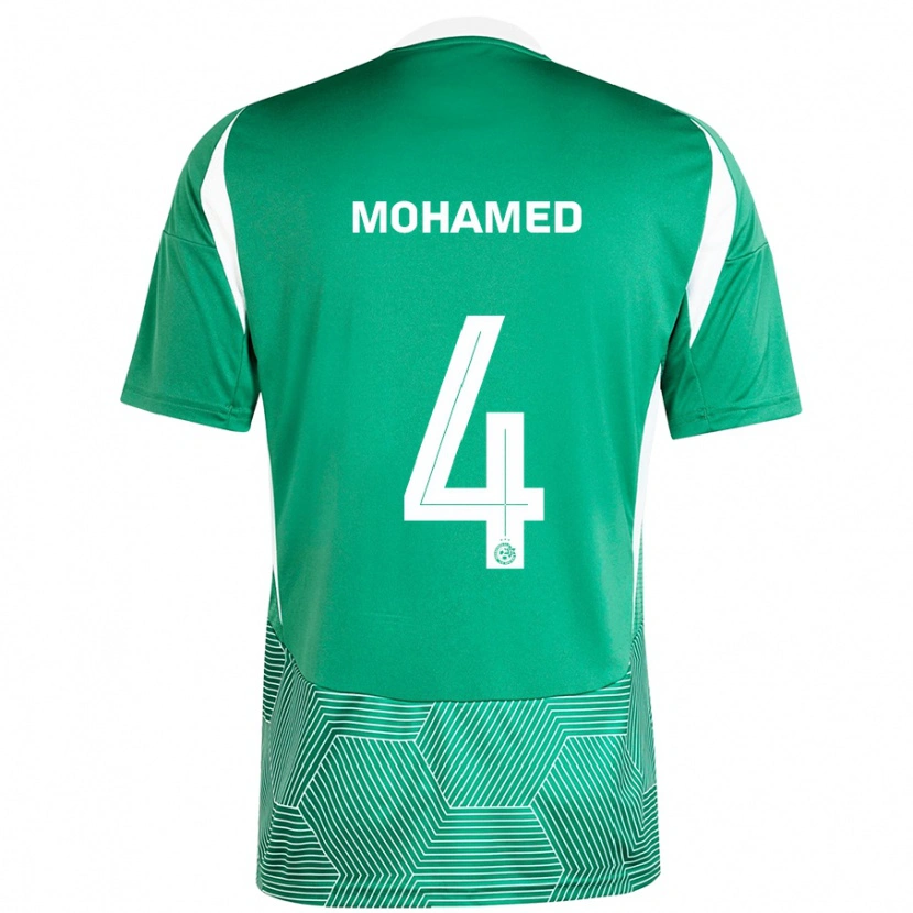 Danxen Enfant Maillot Ali Mohamed #4 Vert Blanc Tenues Domicile 2024/25 T-Shirt