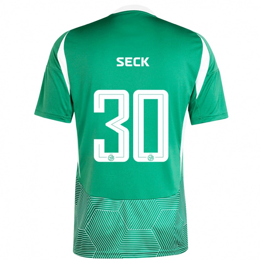Danxen Enfant Maillot Abdoulaye Seck #30 Vert Blanc Tenues Domicile 2024/25 T-Shirt