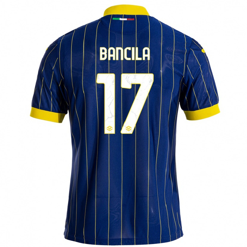 Danxen Enfant Maillot Darius Băncilă #17 Bleu Jaune Tenues Domicile 2024/25 T-Shirt
