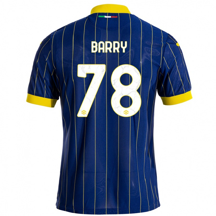 Danxen Enfant Maillot Oumar Barry #78 Bleu Jaune Tenues Domicile 2024/25 T-Shirt