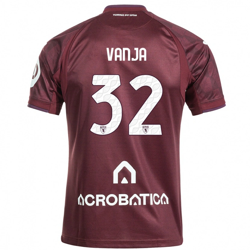 Danxen Enfant Maillot Vanja Milinković-Savić #32 Bordeaux Blanc Tenues Domicile 2024/25 T-Shirt