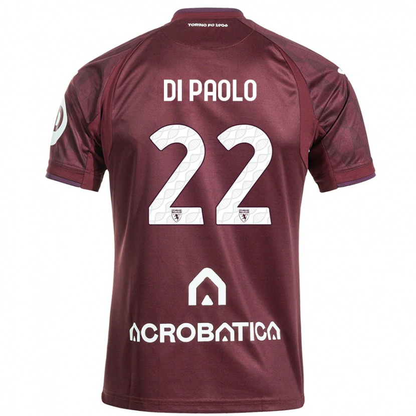 Danxen Enfant Maillot Sebastiano Di Paolo #22 Bordeaux Blanc Tenues Domicile 2024/25 T-Shirt