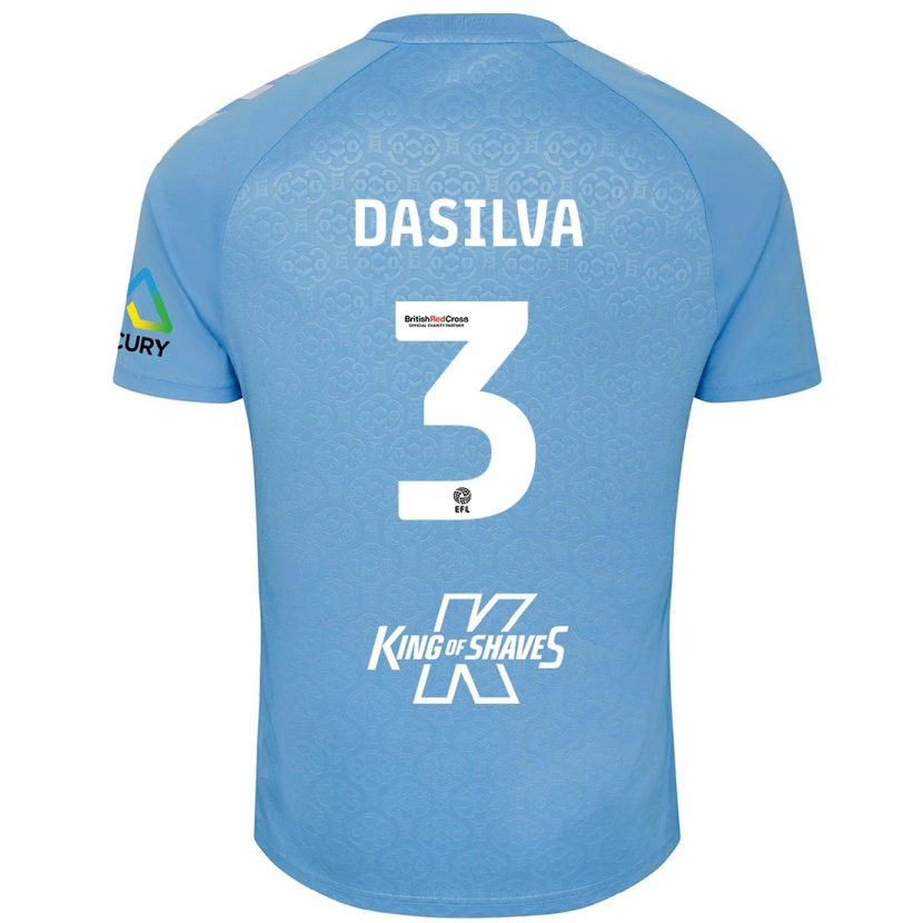 Danxen Enfant Maillot Jay Dasilva #3 Bleu Blanc Tenues Domicile 2024/25 T-Shirt