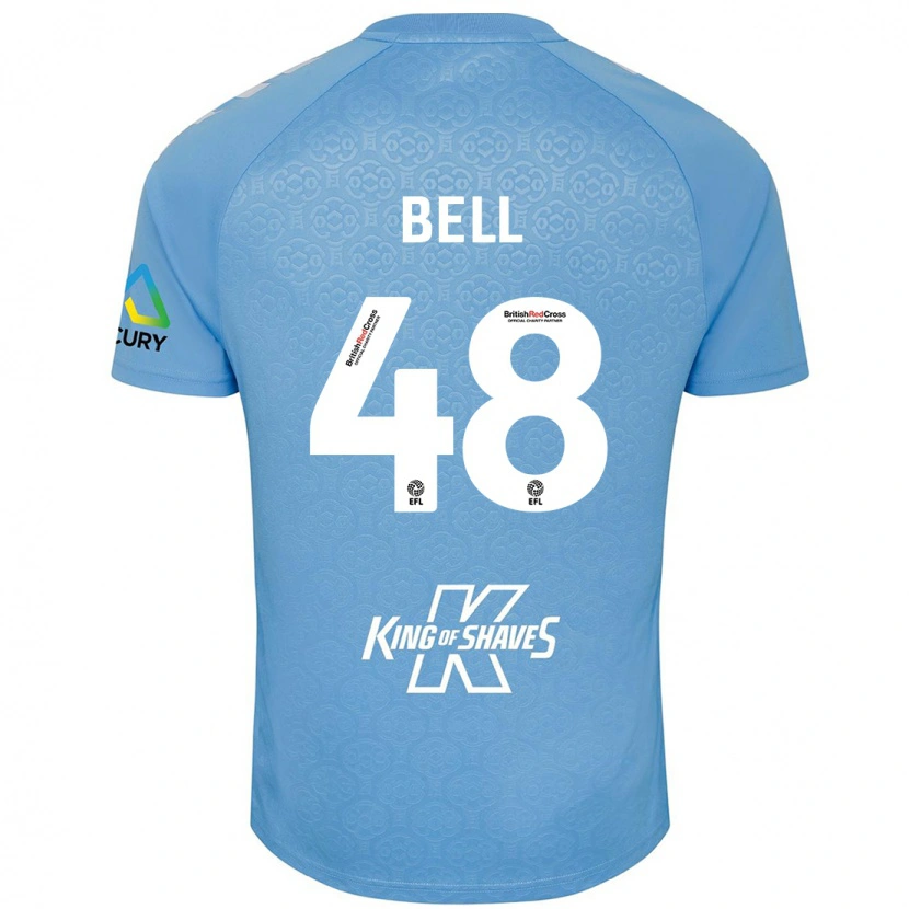 Danxen Enfant Maillot Luke Bell #48 Bleu Blanc Tenues Domicile 2024/25 T-Shirt