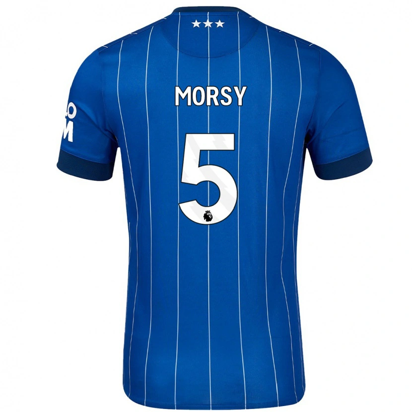Danxen Enfant Maillot Sam Morsy #5 Bleu Marine Tenues Domicile 2024/25 T-Shirt