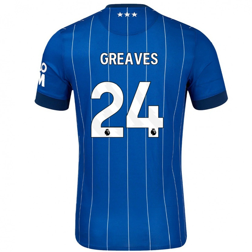 Danxen Enfant Maillot Jacob Greaves #24 Bleu Marine Tenues Domicile 2024/25 T-Shirt