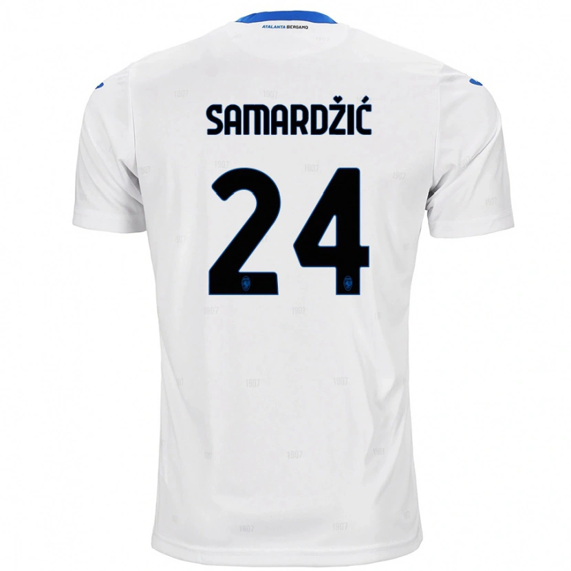 Danxen Enfant Maillot Lazar Samardžić #24 Blanc Tenues Extérieur 2024/25 T-Shirt