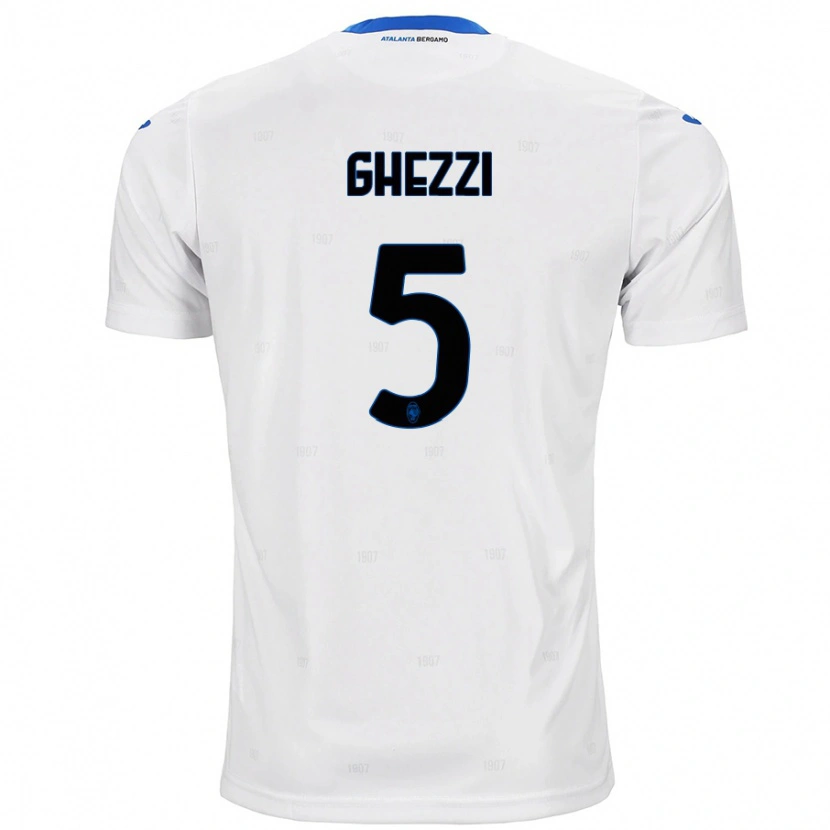 Danxen Enfant Maillot Samuele Ghezzi #5 Blanc Tenues Extérieur 2024/25 T-Shirt