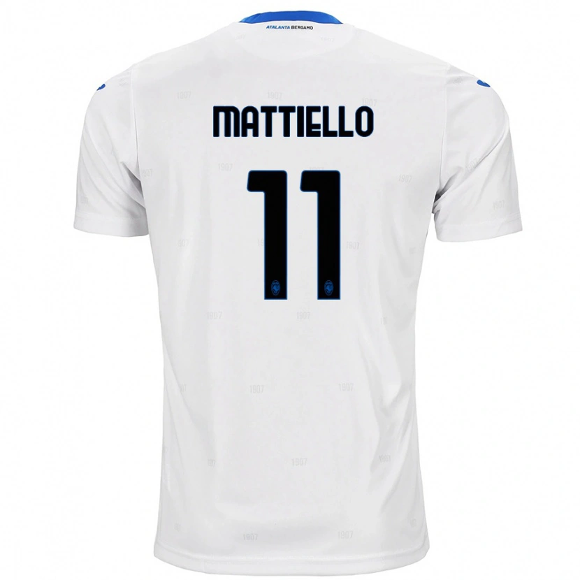 Danxen Enfant Maillot Federico Mattiello #11 Blanc Tenues Extérieur 2024/25 T-Shirt