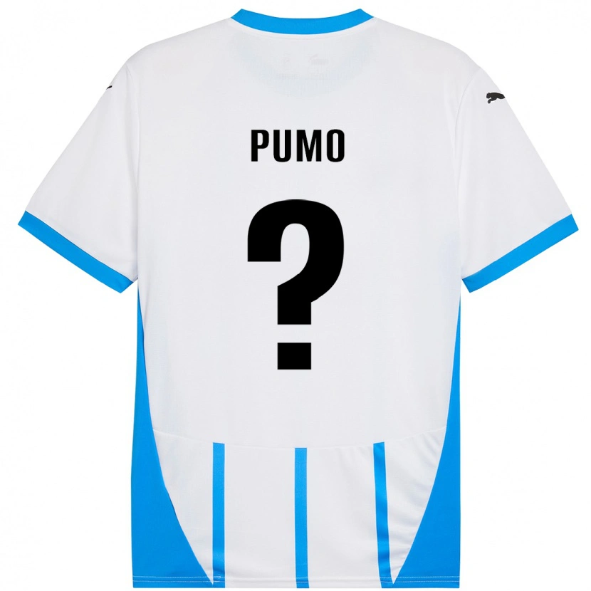 Danxen Enfant Maillot Samuele Pumo #0 Blanc Bleu Tenues Extérieur 2024/25 T-Shirt