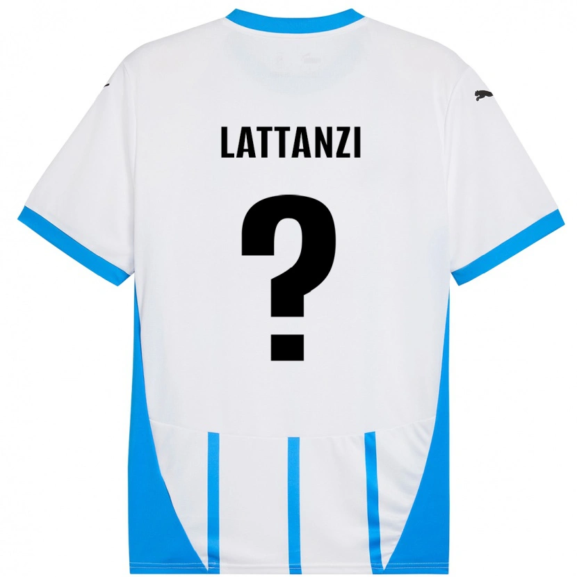 Danxen Enfant Maillot Luca Lattanzi #0 Blanc Bleu Tenues Extérieur 2024/25 T-Shirt