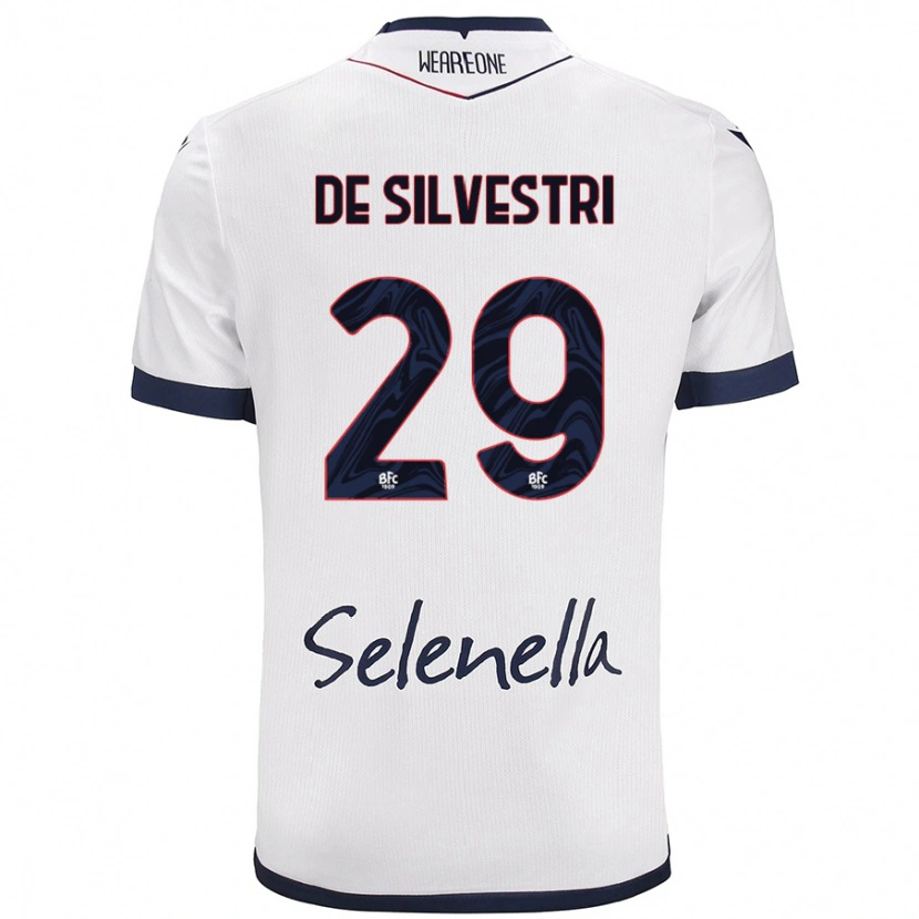 Danxen Enfant Maillot Lorenzo De Silvestri #29 Blanc Bleu Royal Tenues Extérieur 2024/25 T-Shirt
