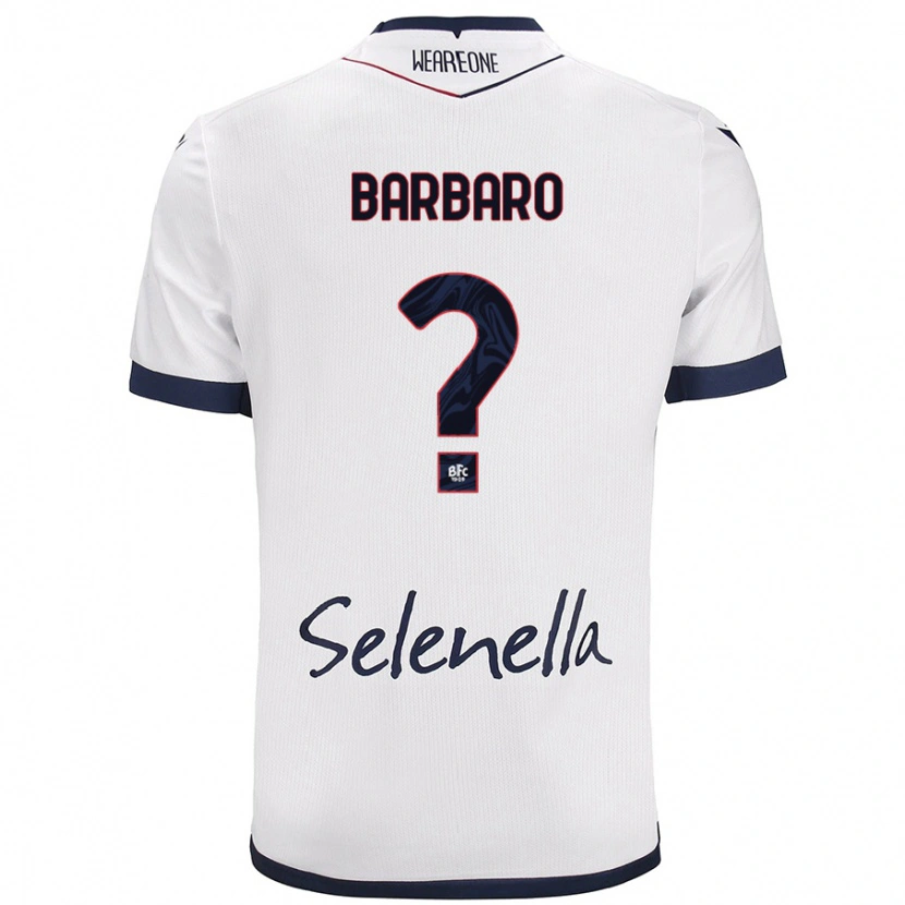 Danxen Enfant Maillot Giacomo Barbaro #0 Blanc Bleu Royal Tenues Extérieur 2024/25 T-Shirt