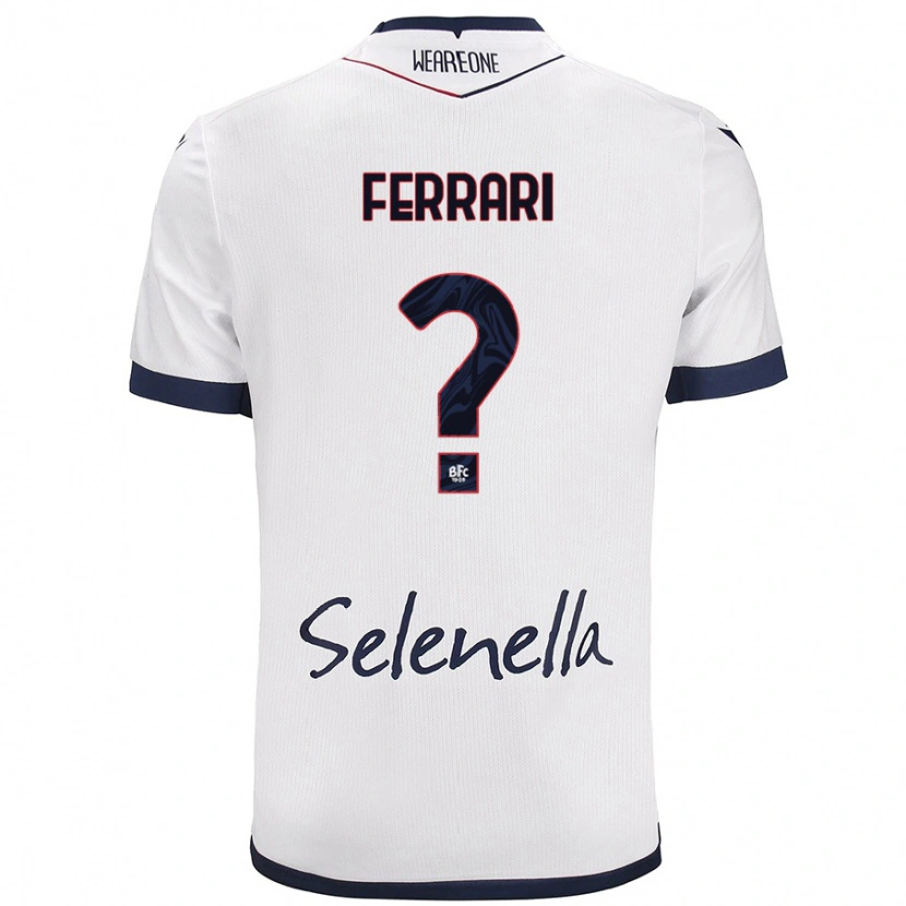 Danxen Enfant Maillot Flavio Ferrari #0 Blanc Bleu Royal Tenues Extérieur 2024/25 T-Shirt