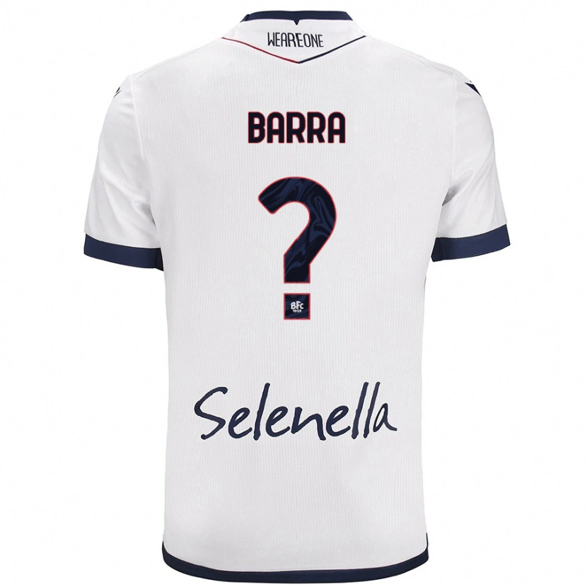 Danxen Enfant Maillot Edoardo Barra #0 Blanc Bleu Royal Tenues Extérieur 2024/25 T-Shirt