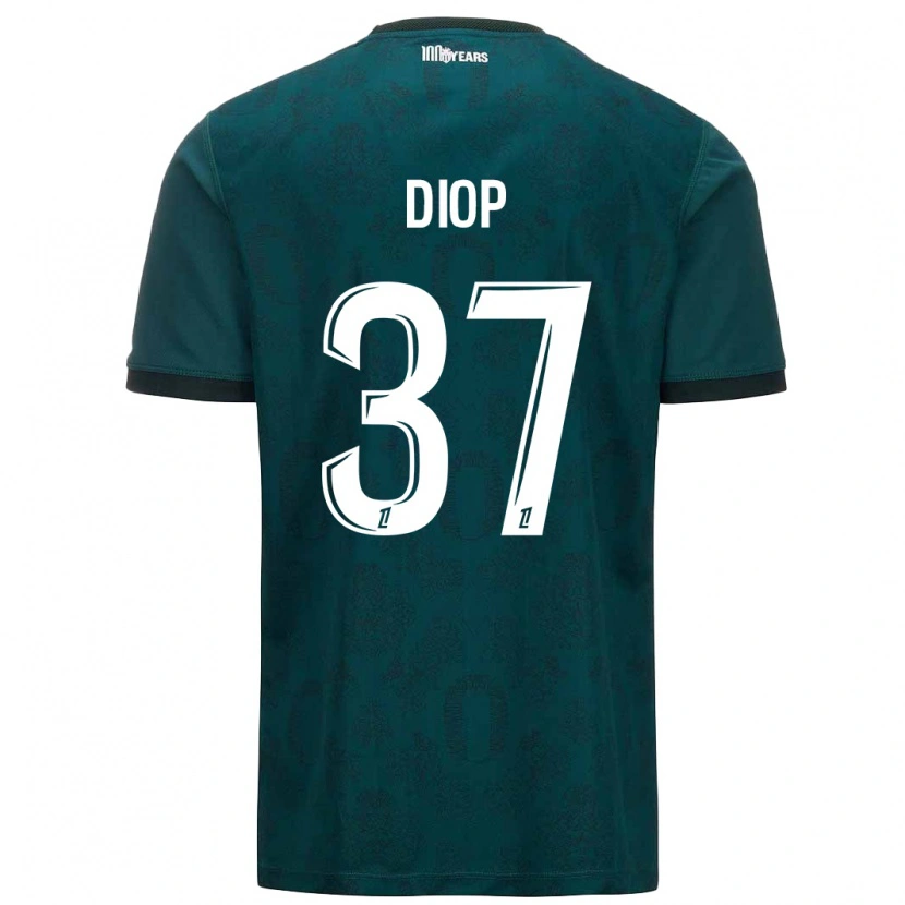 Danxen Enfant Maillot Edan Diop #37 Vert Foncé Tenues Extérieur 2024/25 T-Shirt
