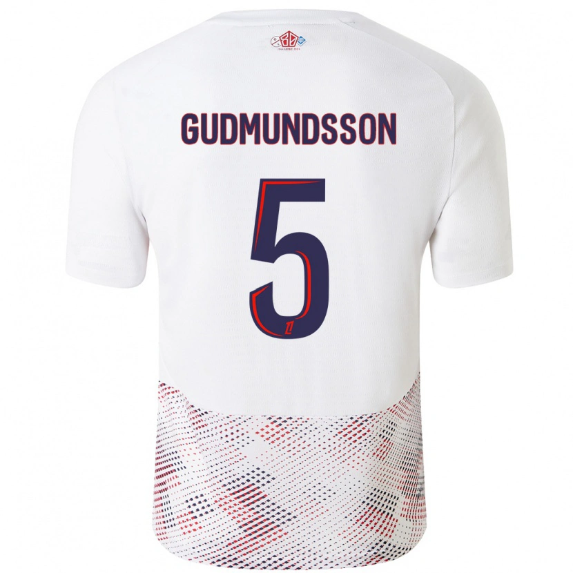 Danxen Enfant Maillot Gabriel Gudmundsson #5 Blanc Bleu Royal Tenues Extérieur 2024/25 T-Shirt