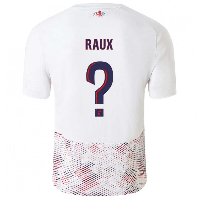 Danxen Enfant Maillot Jules Raux #0 Blanc Bleu Royal Tenues Extérieur 2024/25 T-Shirt