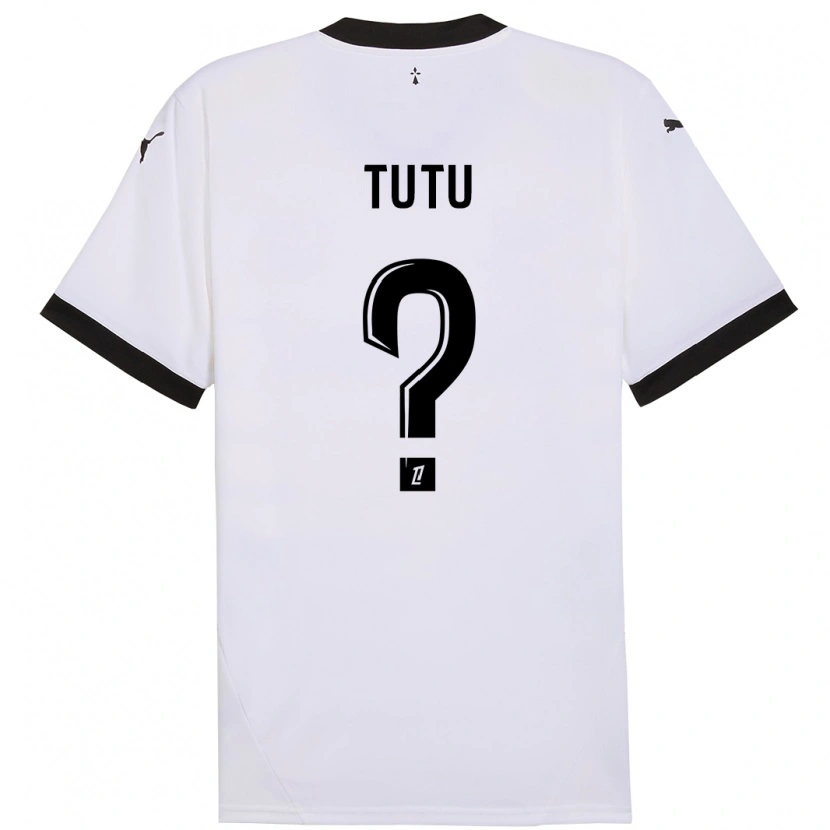 Danxen Enfant Maillot Gabriel Tutu #0 Blanc Noir Tenues Extérieur 2024/25 T-Shirt