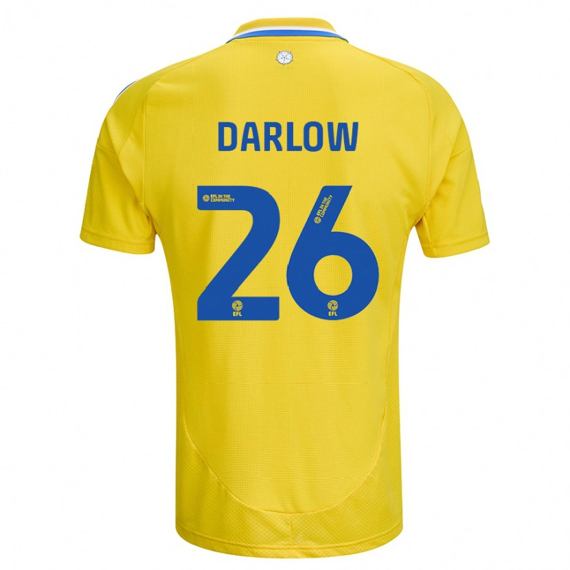 Danxen Enfant Maillot Karl Darlow #26 Jaune Bleu Tenues Extérieur 2024/25 T-Shirt