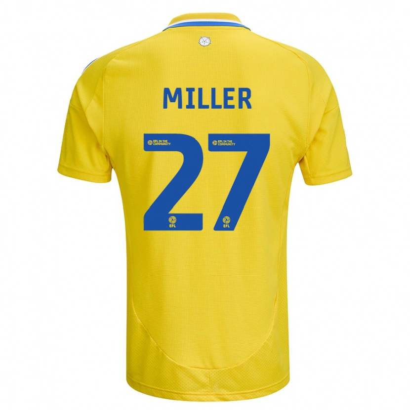 Danxen Enfant Maillot Amari Miller #27 Jaune Bleu Tenues Extérieur 2024/25 T-Shirt