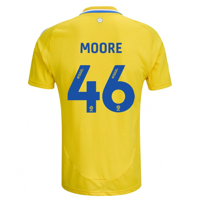 Danxen Enfant Maillot Kris Moore #46 Jaune Bleu Tenues Extérieur 2024/25 T-Shirt