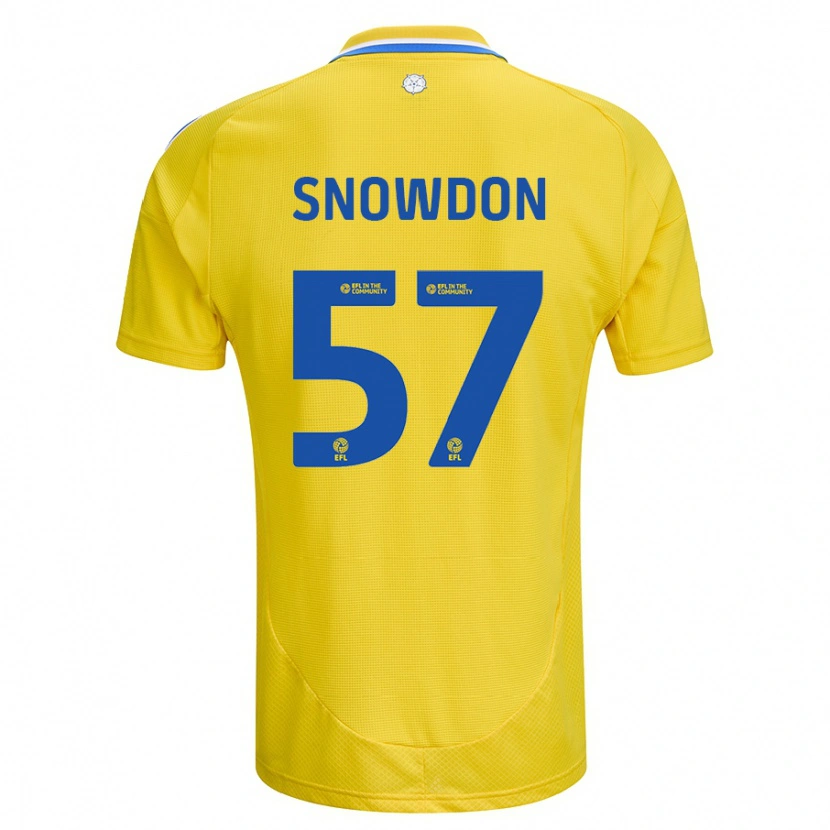 Danxen Enfant Maillot Joe Snowdon #57 Jaune Bleu Tenues Extérieur 2024/25 T-Shirt