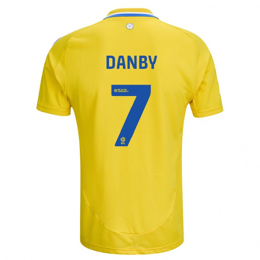 Danxen Enfant Maillot Sarah Danby #7 Jaune Bleu Tenues Extérieur 2024/25 T-Shirt