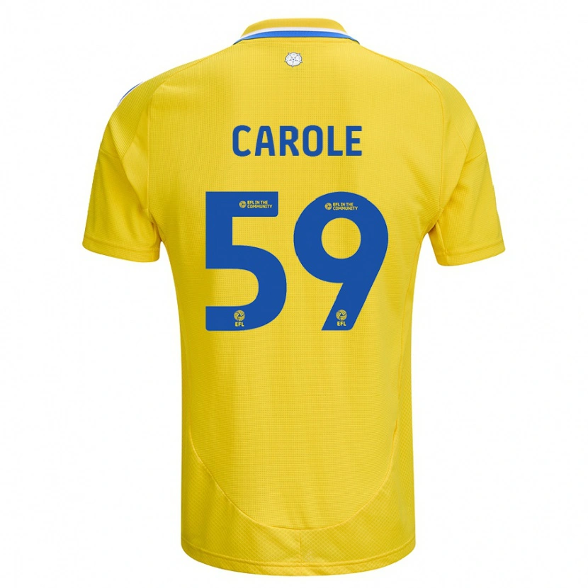 Danxen Enfant Maillot Keenan Carole #59 Jaune Bleu Tenues Extérieur 2024/25 T-Shirt
