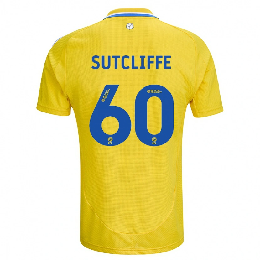 Danxen Enfant Maillot Harvey Sutcliffe #60 Jaune Bleu Tenues Extérieur 2024/25 T-Shirt