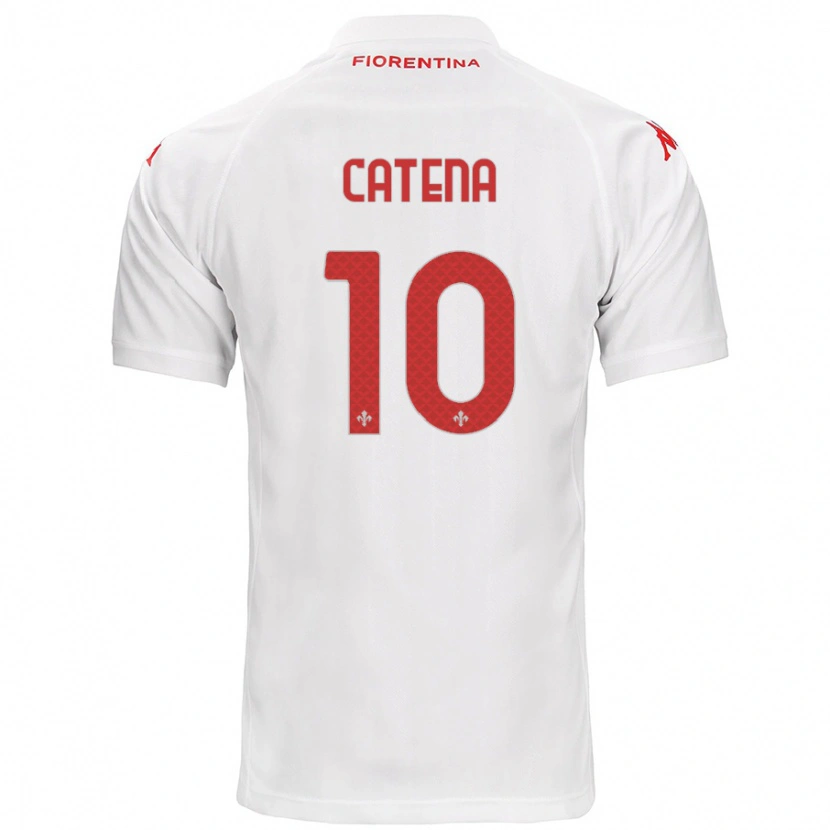 Danxen Enfant Maillot Michaela Catena #10 Blanc Tenues Extérieur 2024/25 T-Shirt