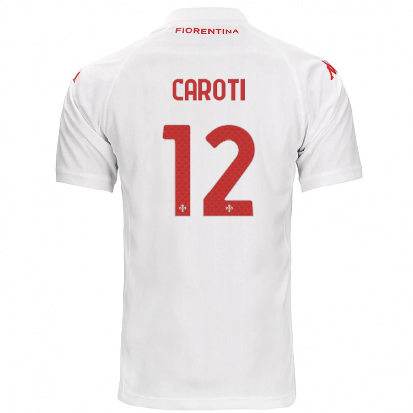 Danxen Enfant Maillot Filippo Caroti #12 Blanc Tenues Extérieur 2024/25 T-Shirt