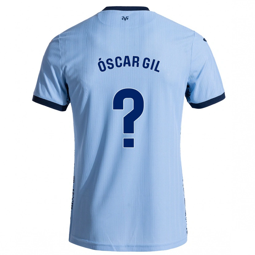 Danxen Enfant Maillot Óscar Gil #0 Bleu Ciel Tenues Extérieur 2024/25 T-Shirt