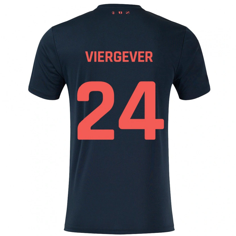 Danxen Enfant Maillot Nick Viergever #24 Noir Rouge Tenues Extérieur 2024/25 T-Shirt