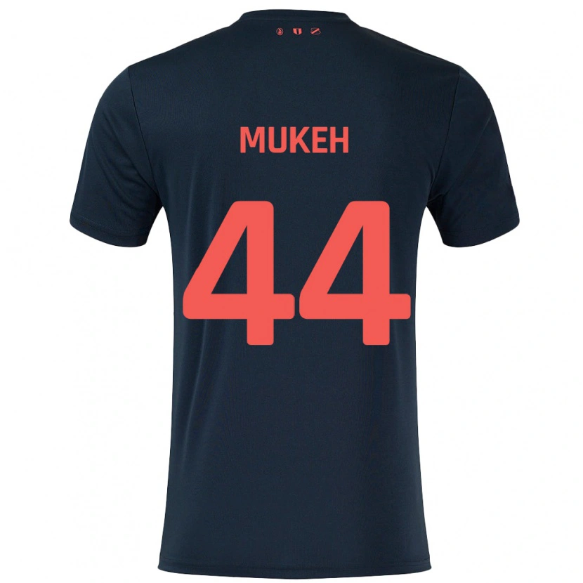Danxen Enfant Maillot Joshua Mukeh #44 Noir Rouge Tenues Extérieur 2024/25 T-Shirt