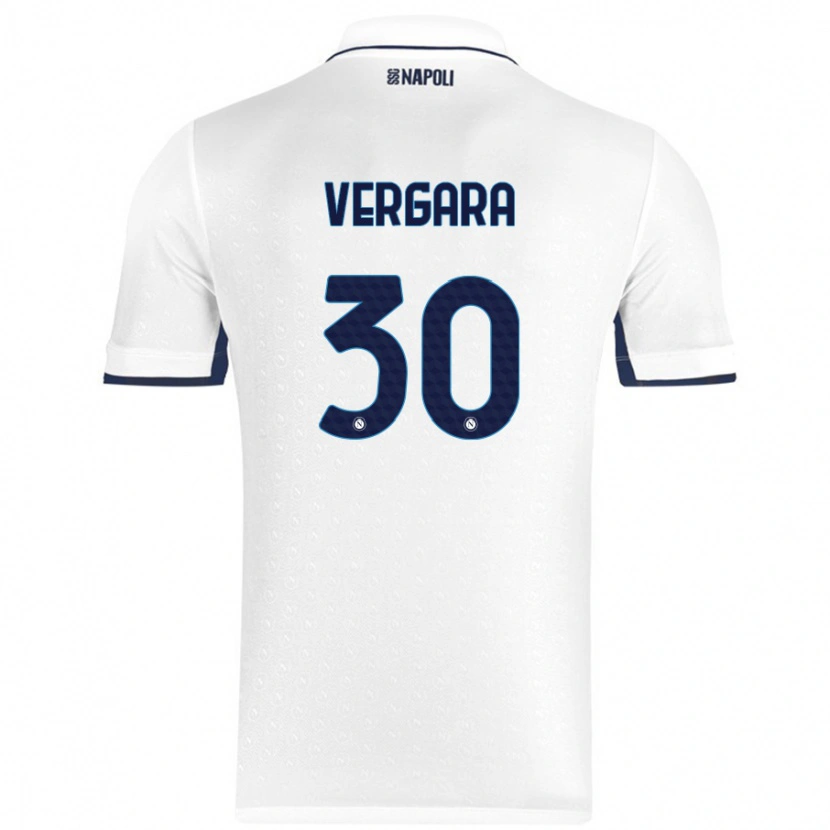Danxen Enfant Maillot Antonio Vergara #30 Blanc Bleu Royal Tenues Extérieur 2024/25 T-Shirt