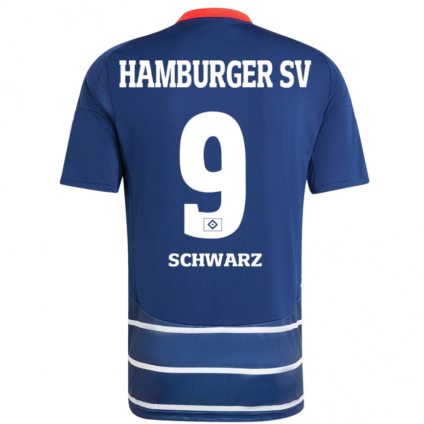 Danxen Enfant Maillot Rafael Schwarz #9 Bleu Foncé Tenues Extérieur 2024/25 T-Shirt